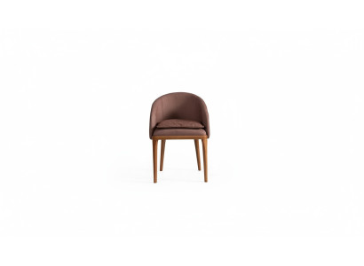 Exclusieve bruine eetkamerstoel designer eenzitter houten frame stoelen