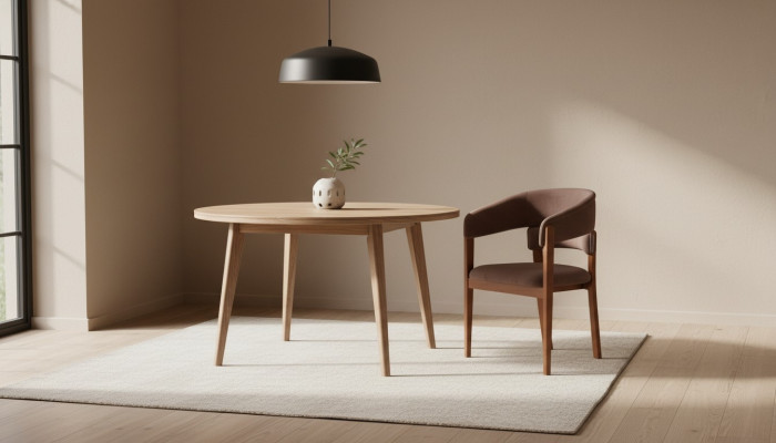 Bruine designer stoel eetkamerstoelen textielstoel designer houten poten