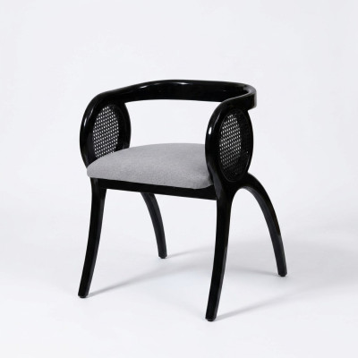 Grijze-zwarte designstoel Luxe eetkamerstoelen voor één persoon