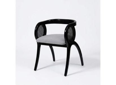 Grijze-zwarte designstoel Luxe eetkamerstoelen voor één persoon