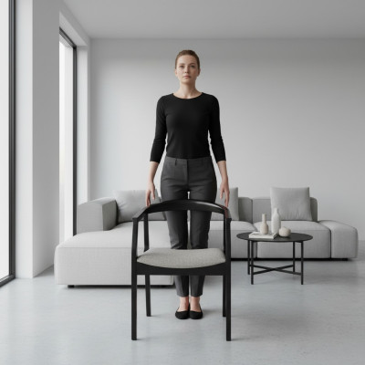 Zwarte beige eetkamerstoel eetkamerstoelen ontwerper fauteuils