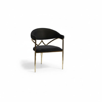 Zwarte roestvrijstalen stoel met houten frame eetkamerstoelen Moderne eenzitters