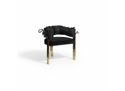 Zwarte metalen stoel Ontwerper eetkamerstoelen Luxe roestvrijstalen stoelen