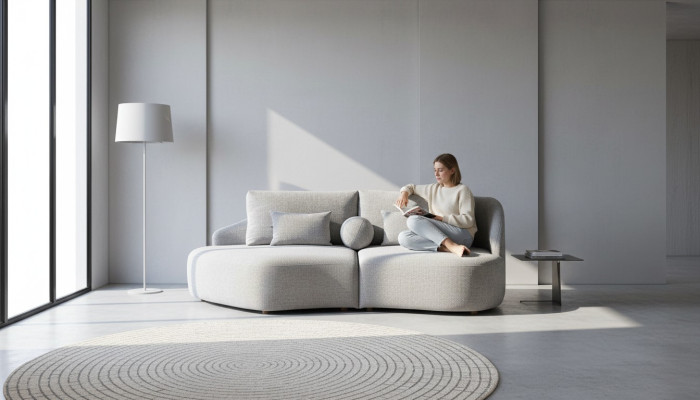 Moderne lichtgrijze 3-zits woonkamer driepersoons luxe bankstellen sofa's