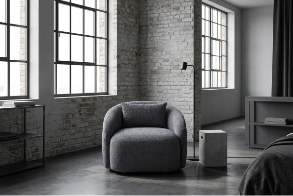 Grijze fauteuil Relaxfauteuil Loungefauteuil Textiel gestoffeerde eenzitter Meubels