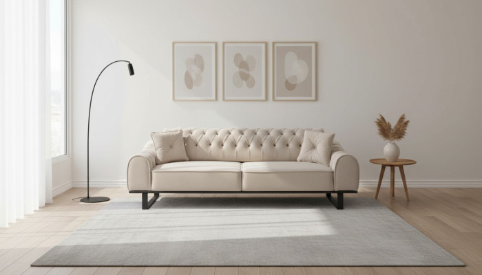 Exclusieve beige 3-zits woonkamer bankstellen Designer luxe banken Nieuw