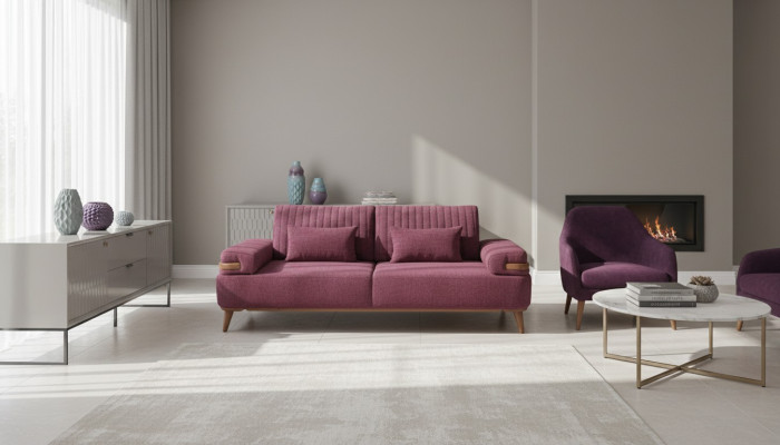 Woonkamer roze 3-zits Moderne driezits luxe gestoffeerde bank