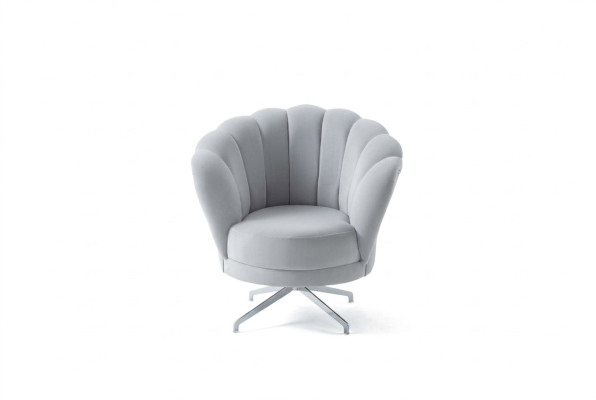 Ontwerper Grijze Fauteuil Woonkamer Luxe Eenpersoons Edelstalen Voeten