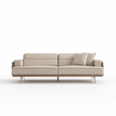 Exclusieve Beige bank 3 zits Moderne meubels Woonkamer Beklede bank