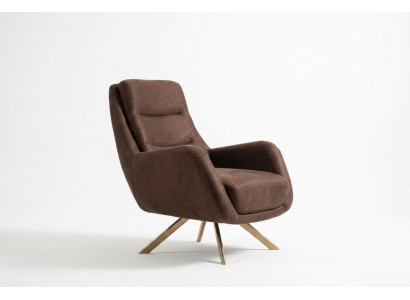 Bruine fluwelen fauteuil Moderne armleuning fauteuil Woonkamer textiel meubels