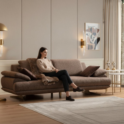 Stijlvolle driezits woonkamerbank Luxe 3-zits exclusieve bank.