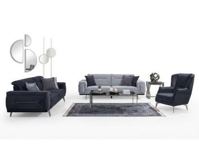 Grijze woonkamerbanken, designerbanken, 3-zits luxe fauteuils