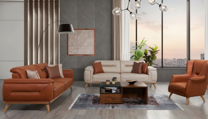Woonkamer ontwerper zitmeubelen bankstellen 3-zits gestoffeerde fauteuil 3-delig
