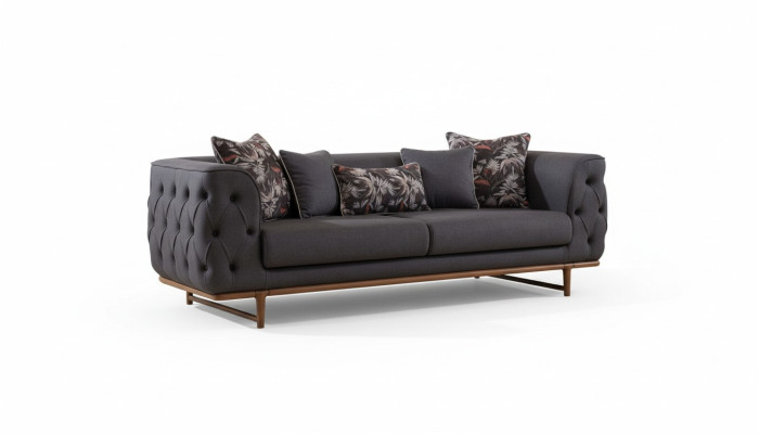 Zwarte Chesterfield bank Designer slaapfunctie Woonkamer 3-zits