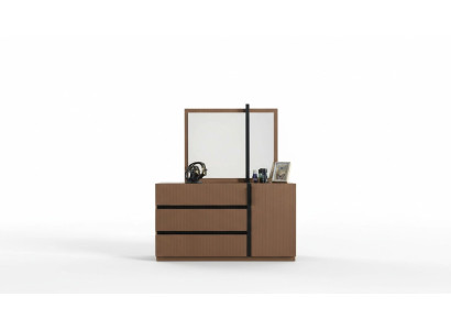 Moderne Bruine Slaapkamercommode met 3 laden en 1 deur Houten Meubels