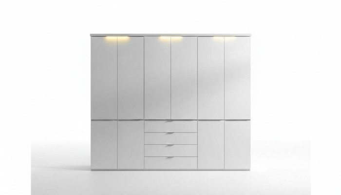 Witte kledingkast 4 laden Slaapkamerkasten Houten meubels