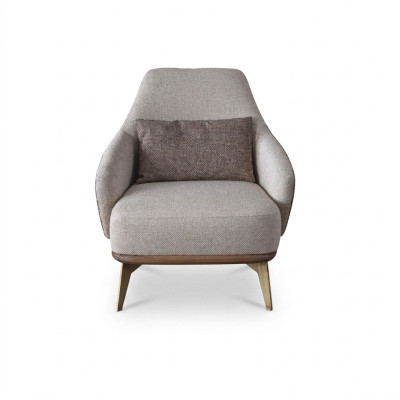 Exclusieve fauteuil woonkamer textiel eenzitter design stijlvolle houten poten