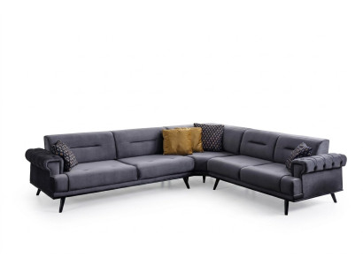 Exclusieve grijze hoekbank L-vorm designbank Moderne woonkamer bank