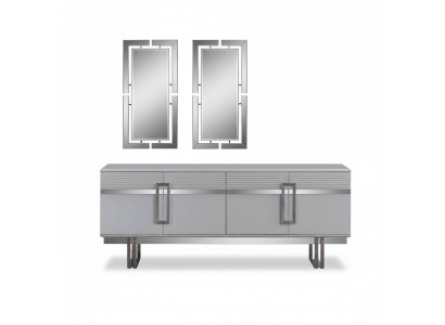 Nieuwigheid eetkamerset bestaande uit 3-delige moderne dressoir en 2 spiegels.