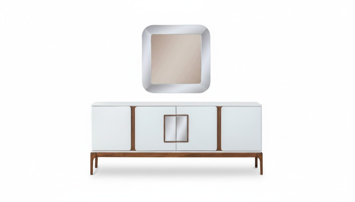 Luxe eetkamer set dressoir spiegel 2 delig modern eetgroep commode