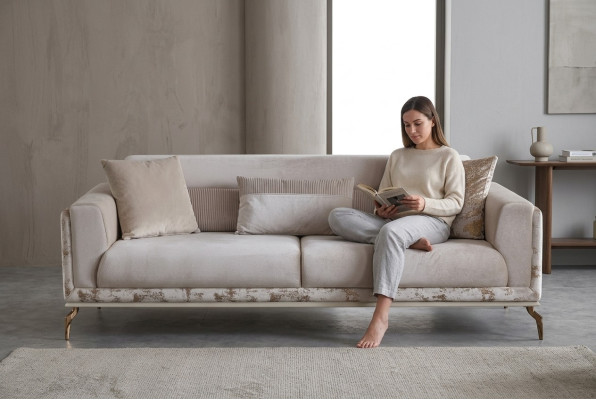 Moderne bank 3-zits meubels in witte kleur in woonkamer luxe nieuwigheid