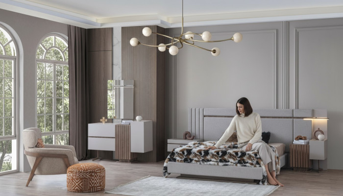 Slaapkamer set Luxe Compleet bed + 2x nachtkastjes 3-delig Modern Set Nieuw