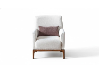 Ontwerp fauteuil 1-zits luxe ontspanning stof wit fauteuil in woonkamer club lounge.