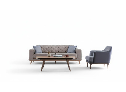 Luxe modern woonkamerset 4-delig. 4-zits fauteuil salontafel meubel Nieuw