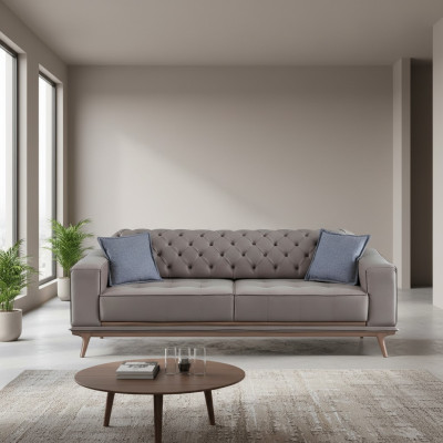 Bankstel 4-zits Design Bankstellen Grijs Stof Relax Zitmeubels Modern