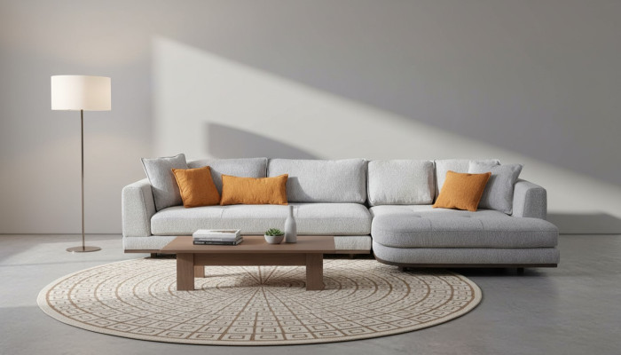 Luxe hoekbank L-vormig Modern meubilair van woonkamer grijze kleur Ontwerper