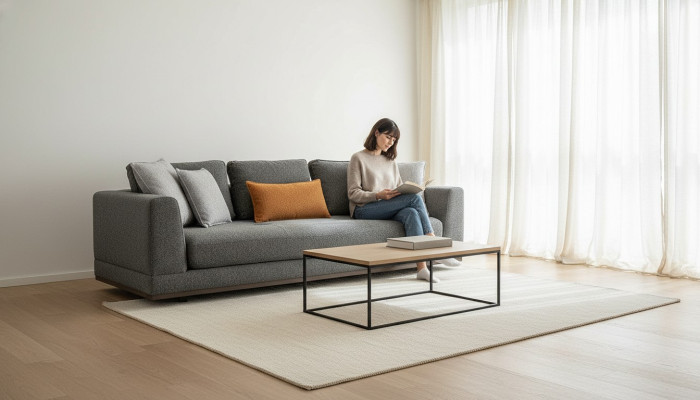 Bank 3-zits Moderne meubels Witte woonkamer Luxe 243cm Driezitsbank