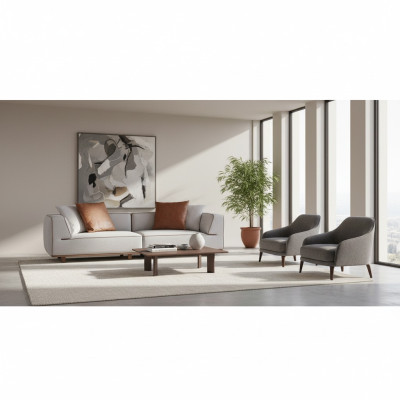 Sofa 4-zits design bankstellen bekleding grijs textiel relax zitmeubelen 272cm xl