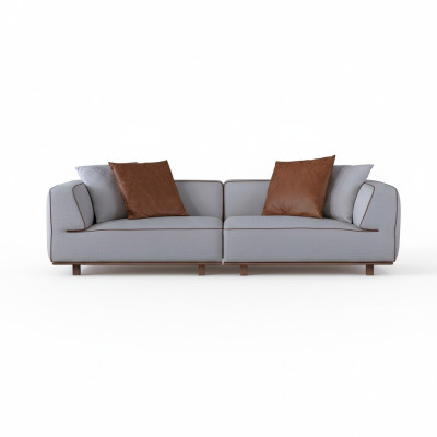 Sofa 4-zits design bankstellen bekleding grijs textiel relax zitmeubelen 272cm xl