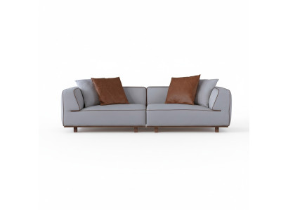 Sofa 4-zits design bankstellen bekleding grijs textiel relax zitmeubelen 272cm xl