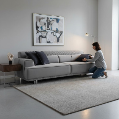 Bank 3-zits Modern Meubilair Grijs Woonkamer Luxe Inrichting 235cm