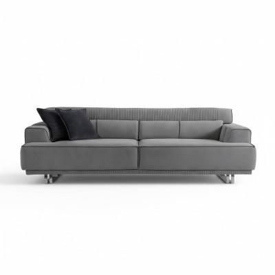 Bank 3-zits Modern Meubilair Grijs Woonkamer Luxe Inrichting 235cm