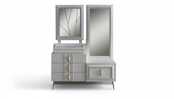 Toilettafel met spiegel luxe console exclusieve slaapkamerset 2-delig.