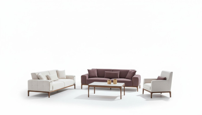 Bankstel 3+3+1 zits + salontafel 4-delig set gestoffeerde meubels bank bank