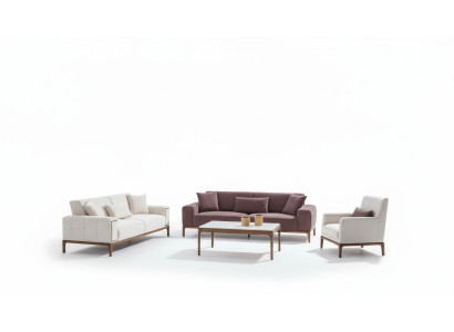 Bankstel 3+3+1 zits + salontafel 4-delig set gestoffeerde meubels bank bank
