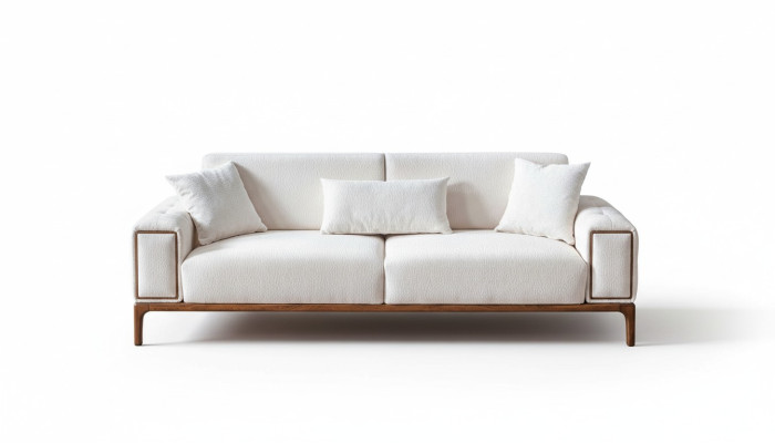 Bankstel 3-zits modern meubilair witte kleur woonkamer luxe driezits