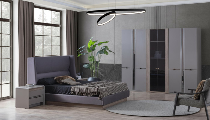 Slaapkamer set Bed Kledingkasten Kast Bedden 2x Nachtkastjes 4-delig.