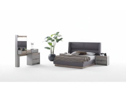 Exclusieve slaapkamer set met bed + kaptafel en 2x nachtkastjes, 4-delig.