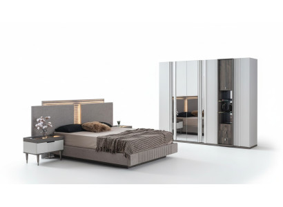 Slaapkamer set Modern Bed 2x Nachtkastje en Kledingkast 4 delig Nieuw