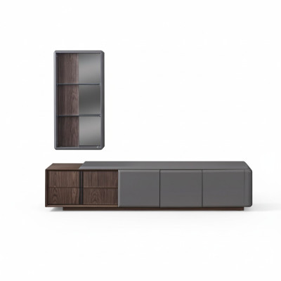 Designer woonkamerset TV-meubel met exclusief wandrek plank 2-delig.