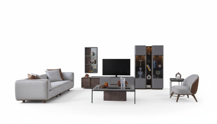 Ontwerper woonkamerset 7-delig. Moderne woonwanden woonkamer wandkast.