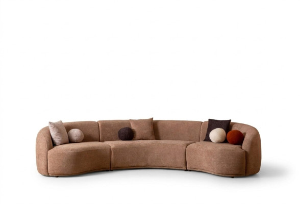 Ontwerper Ronde bruine hoekbank Modern meubilair Woonkamer Luxe Banken