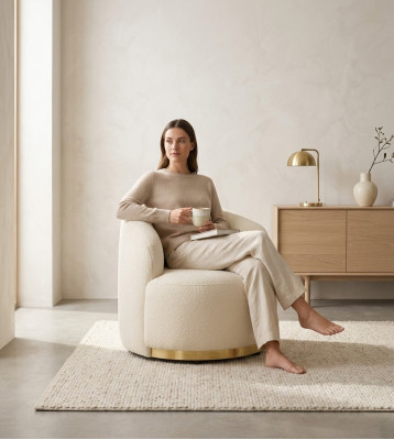 Fauteuil Moderne Wit Woonkamer Textiel Luxe Ontwerp Lounge Club Eenzitter