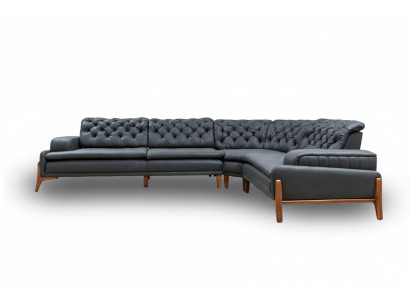 Luxe hoekbank L-vorm met audiosysteem Modern grijs meubels kunstleer