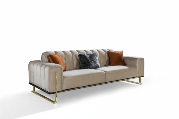 Bankstel 3-zits Modern Meubilair Beige Kleur Woonkamer Luxe Bankstellen 240cm