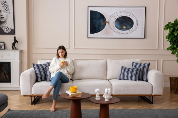 Ontwerper 4-zitsbank Moderne meubels witte kleur in woonkamerstijl